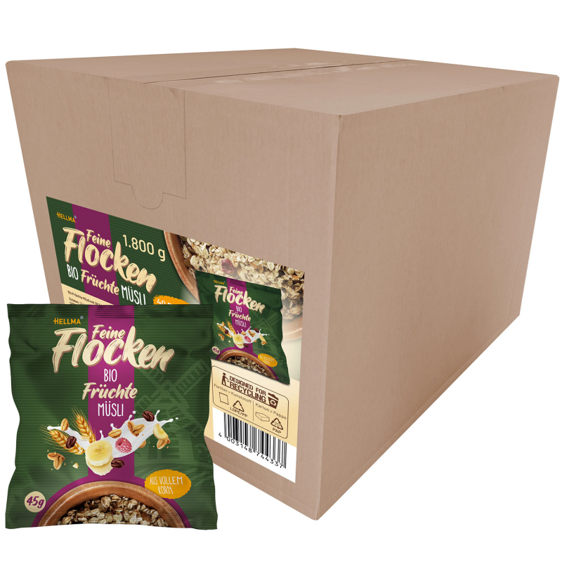  Hellma Feine Flocken Bio Früchte Müsli 40x45g 