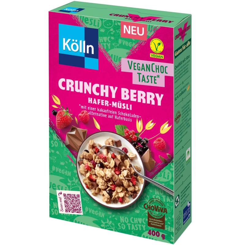  Kölln Hafer-Müsli Crunchy Berry VeganChoc Taste 400g 