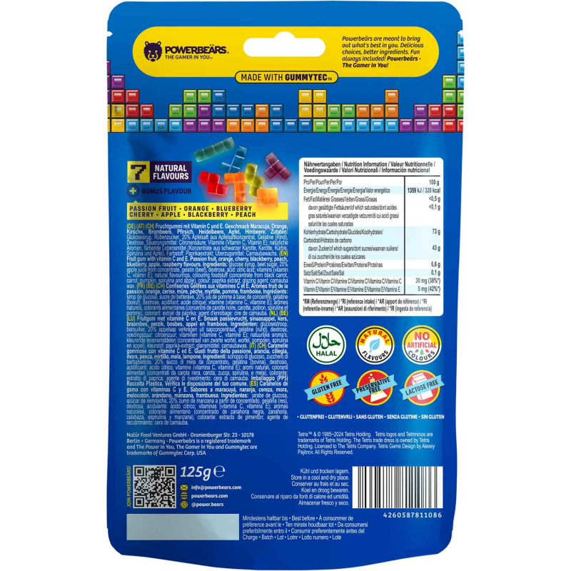  Powerbeärs Gamer Gummies Tetris 125g 