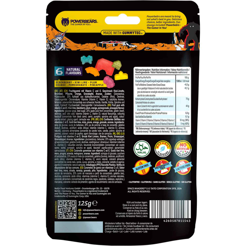  Powerbeärs Gamer Gummies Space Invaders 125g 