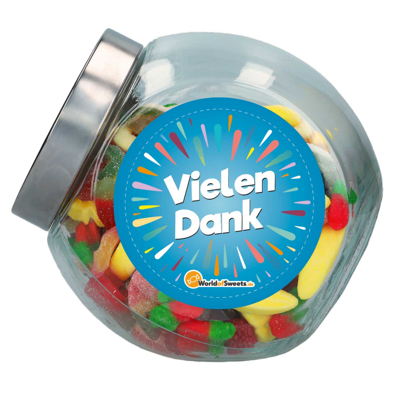  Obstsalat 'Vielen Dank!' im Bonbon-Glas 1,2kg 