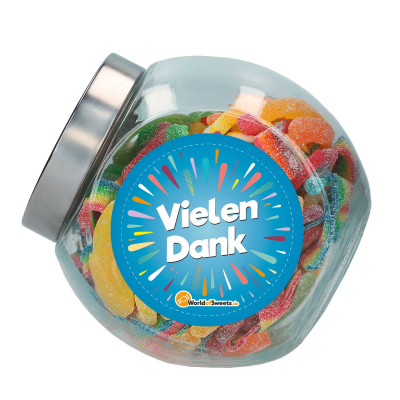  Saurer Mix 'Vielen Dank!' im Bonbon-Glas 1,1kg 