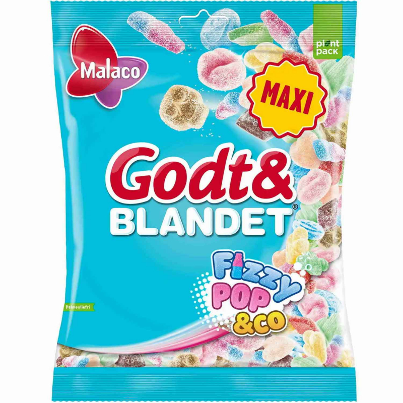  Malaco Godt & Blandet Fizzy Pop & Co 325g (MHD 02.10.2024) 