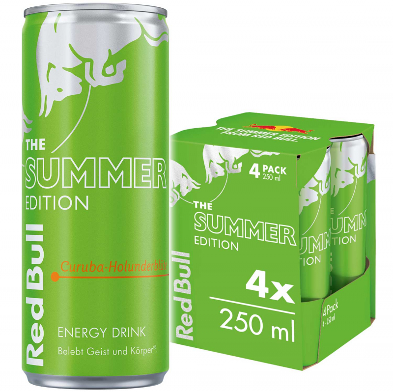  Red Bull Energy Drink Summer Edition Curuba-Holunderblüte 4x250ml 