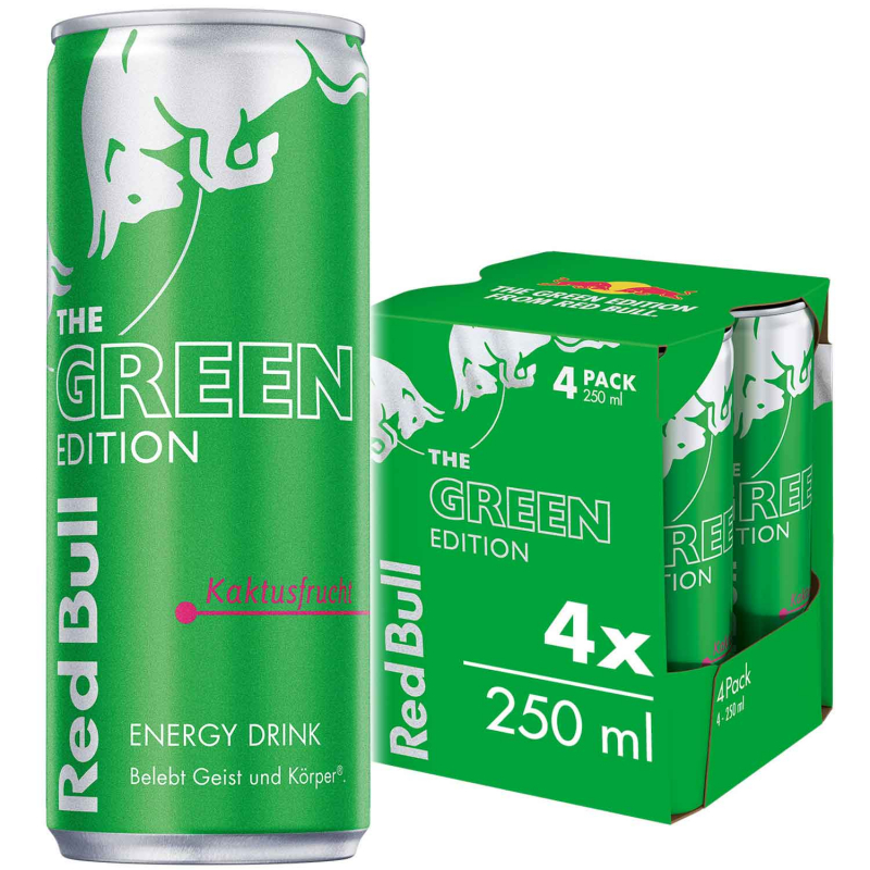  Red Bull Energy Drink Green Edition Kaktusfrucht 4x250ml 