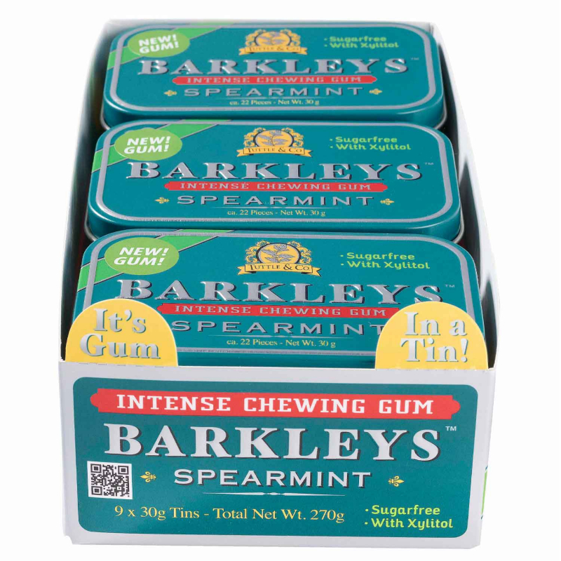  Barkleys Intense Chewing Gum Spearmint 30g 