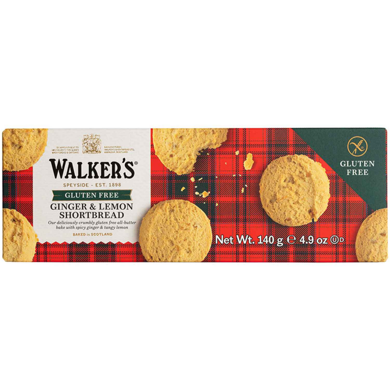  Walker's Gluten Free Ginger & Lemon Shortbread 140g 