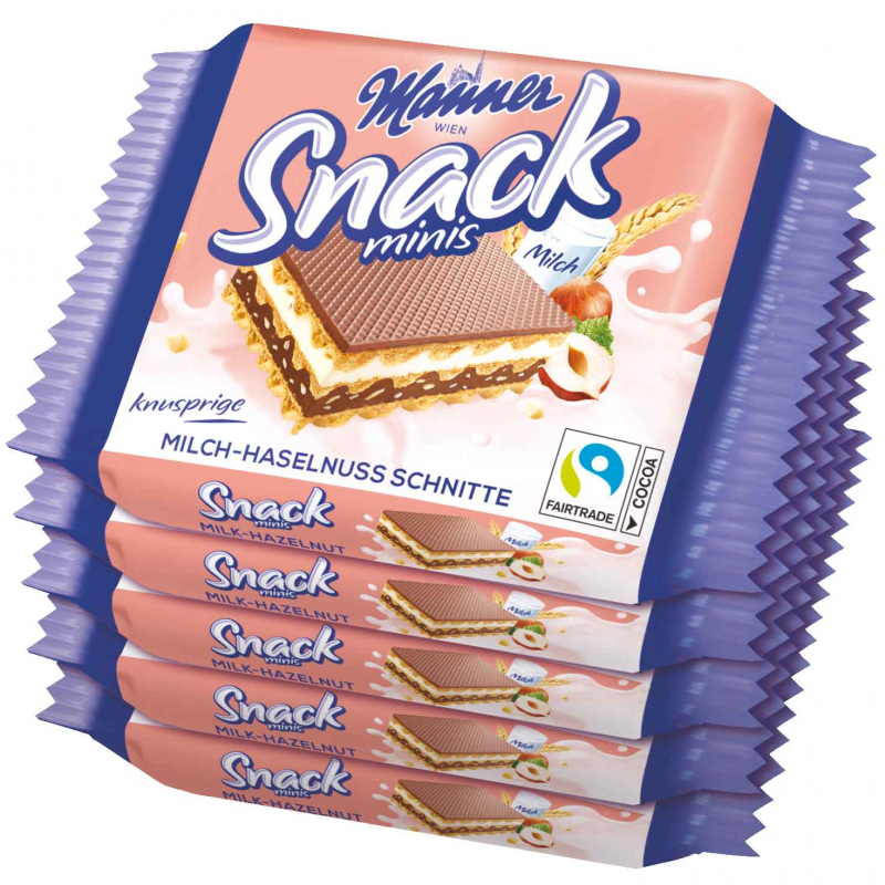  Manner Snack Minis Milch-Haselnuss Schnitten 5x25g 