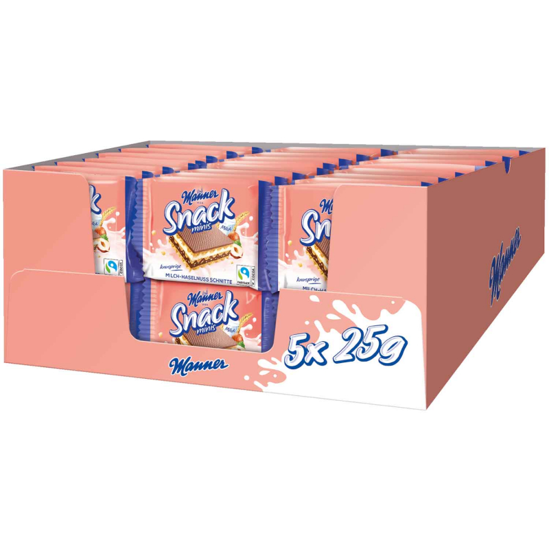  Manner Snack Minis Milch-Haselnuss Schnitten 5x25g 