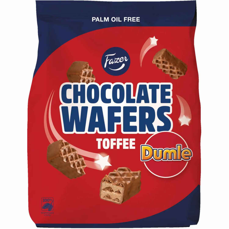  Fazer Dumle Chocolate Wafers Toffee 175g 