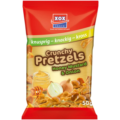  XOX Crunchy Pretzels Honey Mustard & Onion 12x50g 