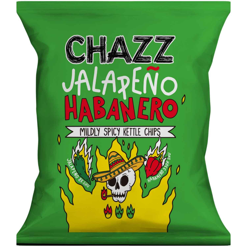  CHAZZ Kettle Chips Jalapeño Habanero Mildly Spicy 50g 