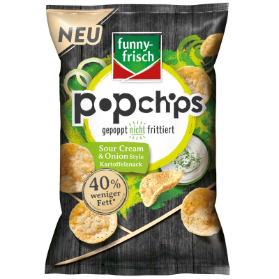  funny-frisch Popchips Sour Cream & Onion Style 80g (MHD 09.09.2024) 