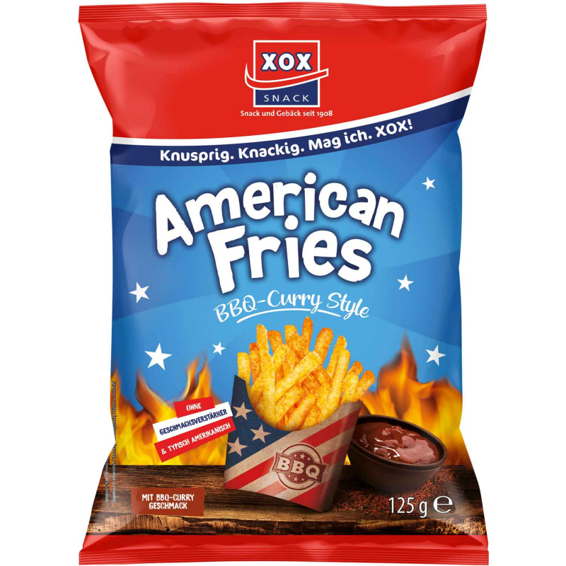  XOX American Fries BBQ-Curry Style 125g 