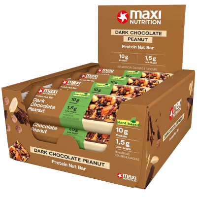  Maxi Nutrition Protein Nut Bar Dark Chocolate Peanut 46g 