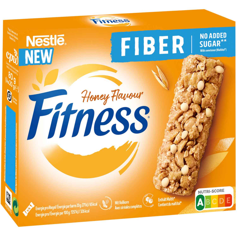  Nestlé Fitness Honey Flavour Fiber Riegel 4x20g 