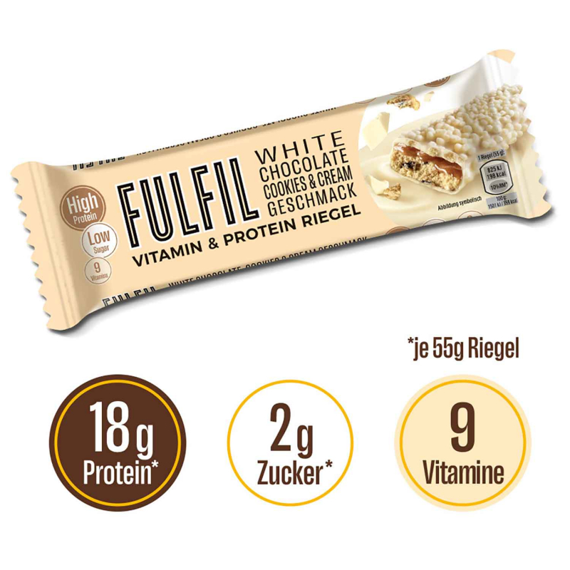  Fulfil Vitamin & Protein Riegel White Chocolate Cookies & Cream 55g 