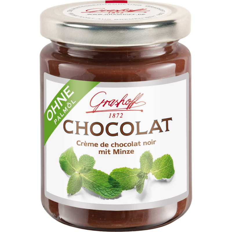  Grashoff Chocolat Crème de chocolat noir mit Minze 250g 