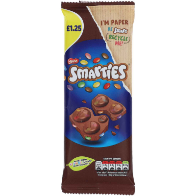  Smarties Milk Chocolate Bar 90g 