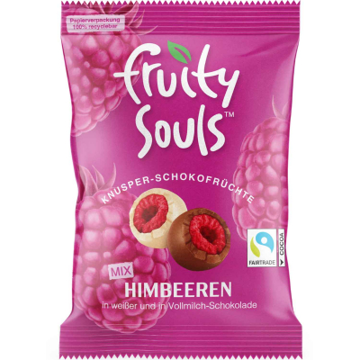  FruitySouls Knusper-Schokofrüchte Himbeeren Mix 80g 