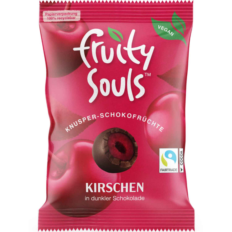  FruitySouls Knusper-Schokofrüchte Kirschen vegan 80g 