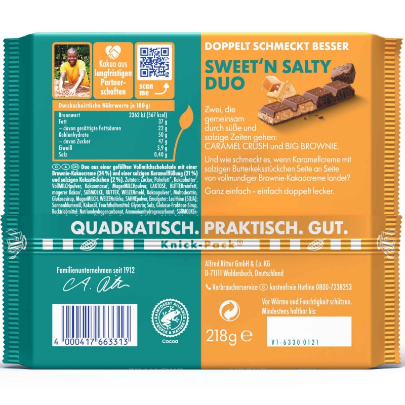  Ritter Sport Sweet'n Salty Duo 218g 