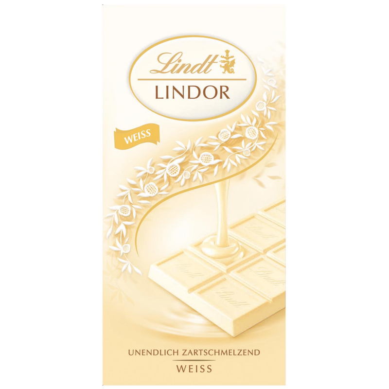  Lindt Lindor Weiße Schokolade Tafel 0,1kg 