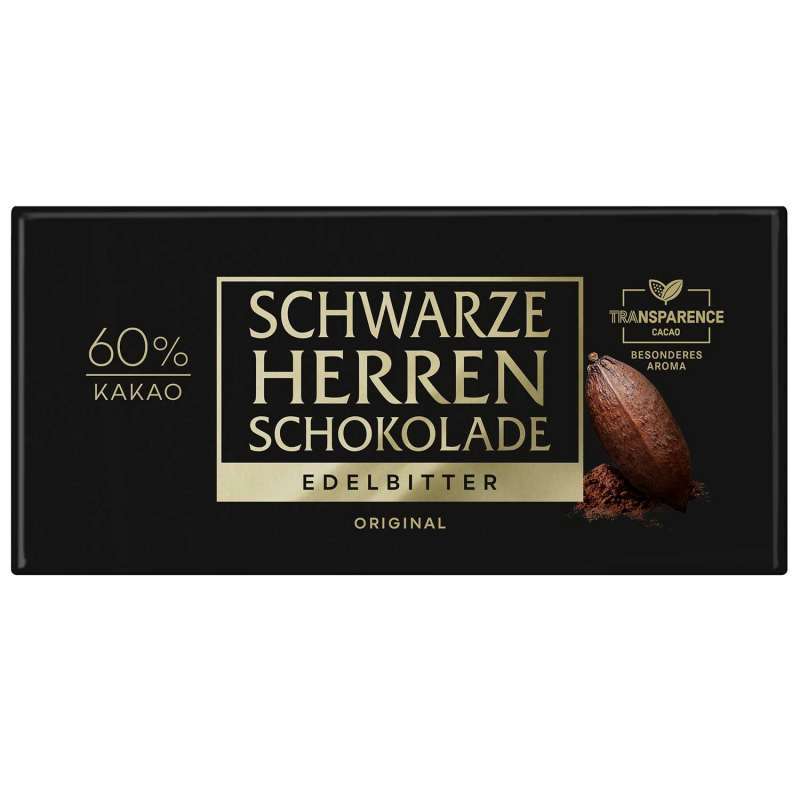  Schwarze Herren Schokolade Edelbitter 100g 