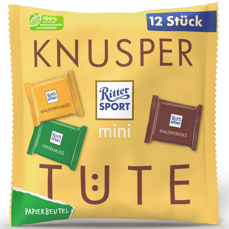  Ritter Sport mini Knusper Tüte 12er 