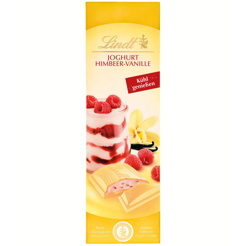  Lindt Joghurt Himbeer-Vanille Weiße Schokolade Tafel 100g 