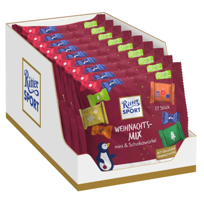  Ritter Sport Weihnachtsmix mini & Schokowürfel 17er 