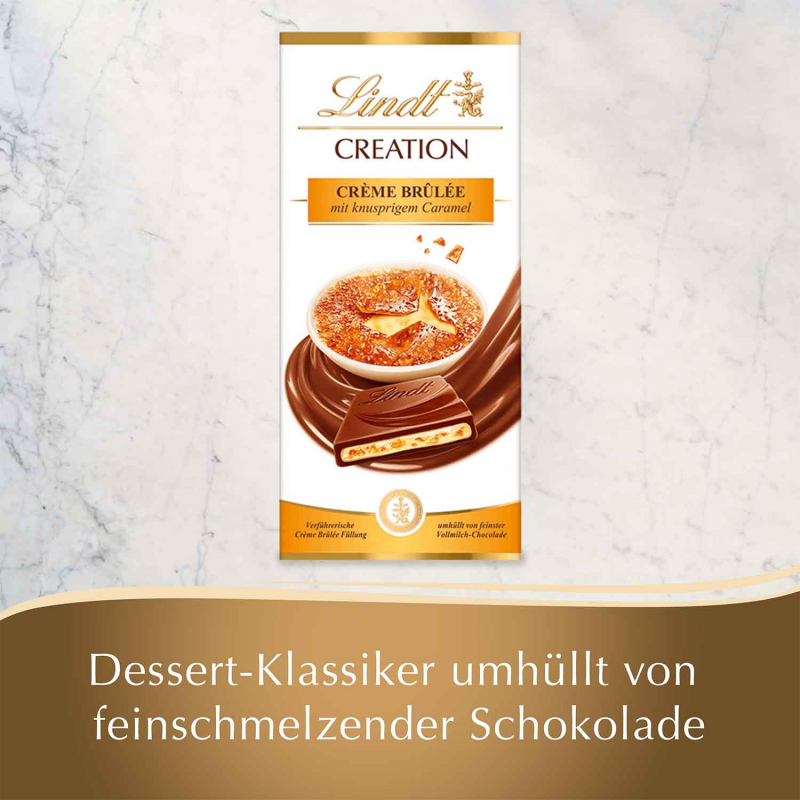  Lindt Creation Crème Brûlée Vollmilch Tafel 150g 