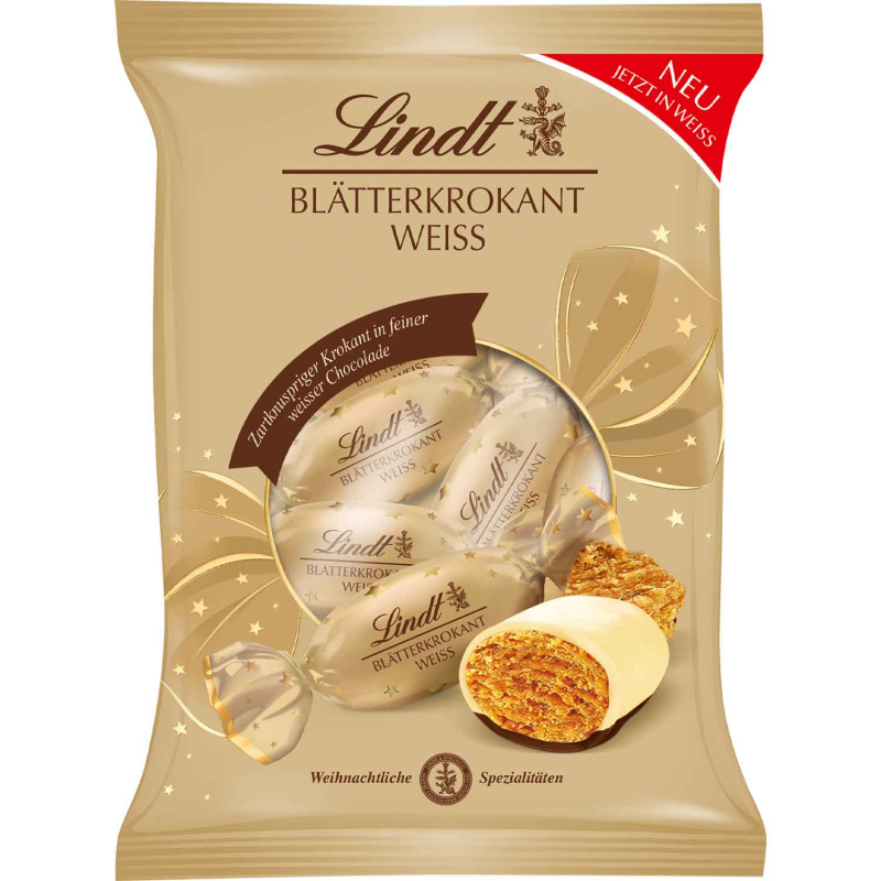 Lindt Blätterkrokant Zapfen Weiße Schokolade 90g