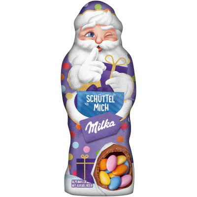 Milka Weihnachtsmann 'Schüttel Mich' Alpenmilch mit Kakaolinsen 61g