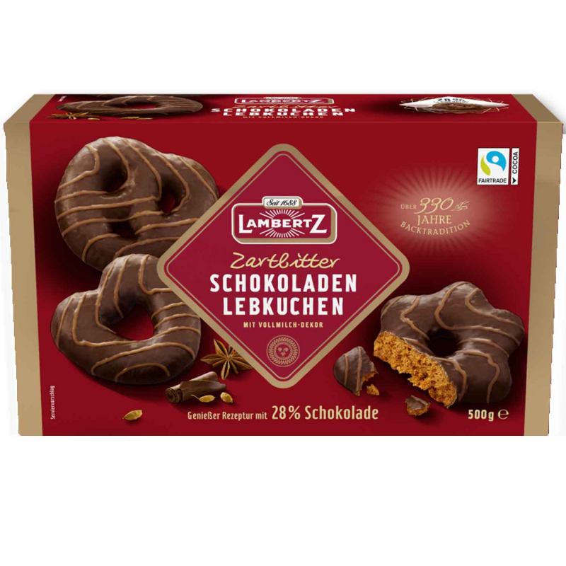 Lambertz Schokoladen Lebkuchen Zartbitter 500g