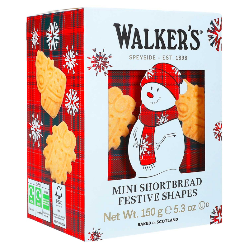 Walker's Mini Shortbread Festive Shapes Snowman 150g