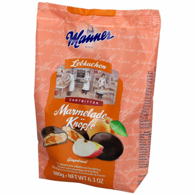  Manner Lebkuchen Marmelade Knöpfe Zartbitter 180g 