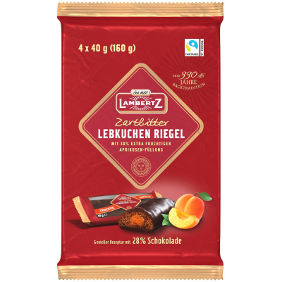 Lambertz Lebkuchen Riegel Zartbitter 4x40g