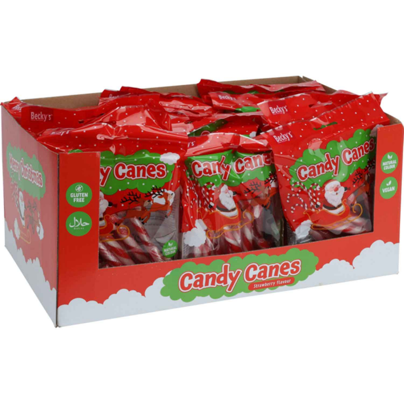  Becky's Candy Canes Zuckerstangen 13cm rot-weiß 10er 