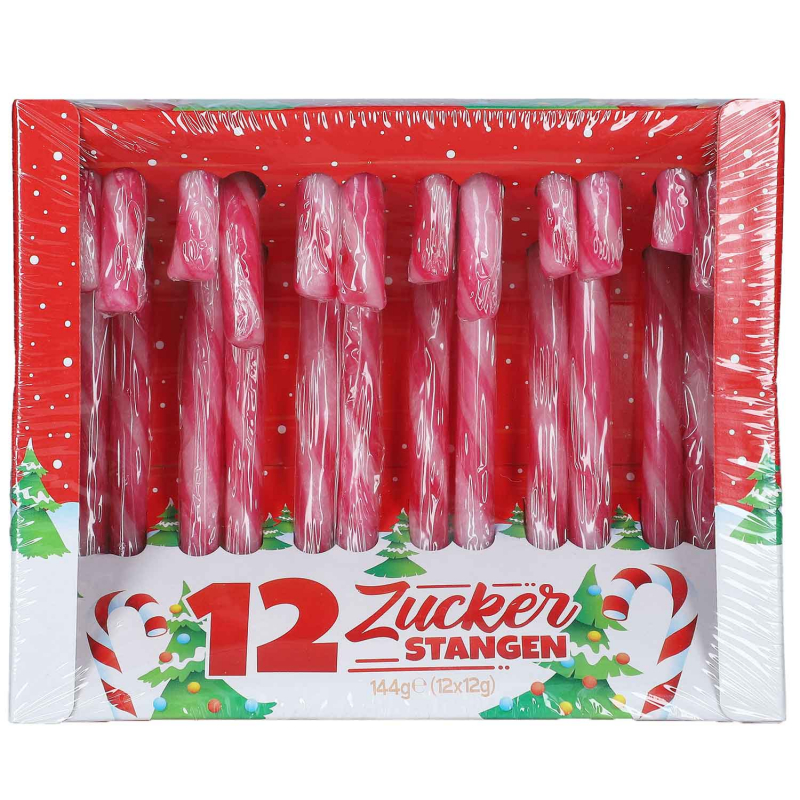  Candy Canes Zuckerstangen 12cm rot-weiß 12er 