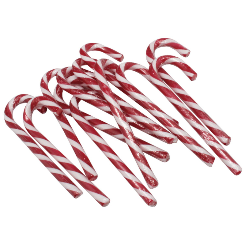  Candy Canes Zuckerstangen 12cm rot-weiß 12er 