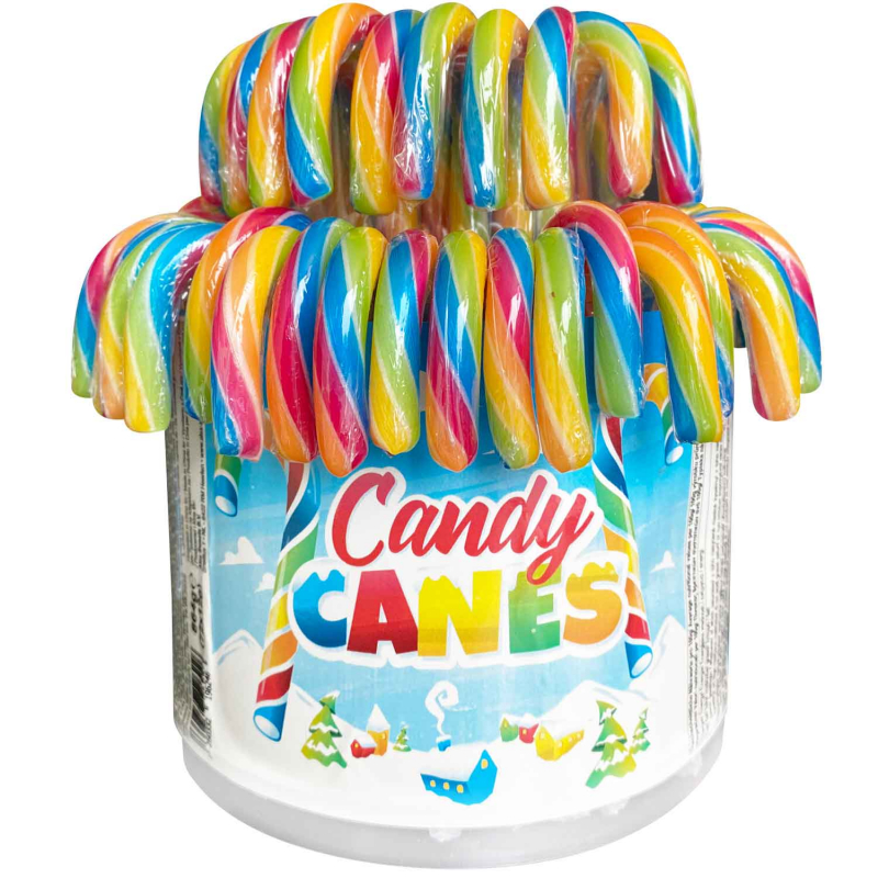 Candy Canes Zuckerstangen 12,5cm Regenbogen 72er