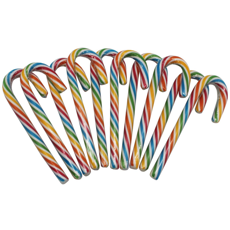  Candy Canes Zuckerstangen 12,5cm Regenbogen 72er 