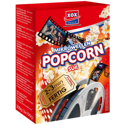  XOX Mikrowellen Popcorn süß 3x100g 