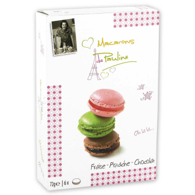  Macarons de Pauline Fraise-Pistache-Chocolat 72g 