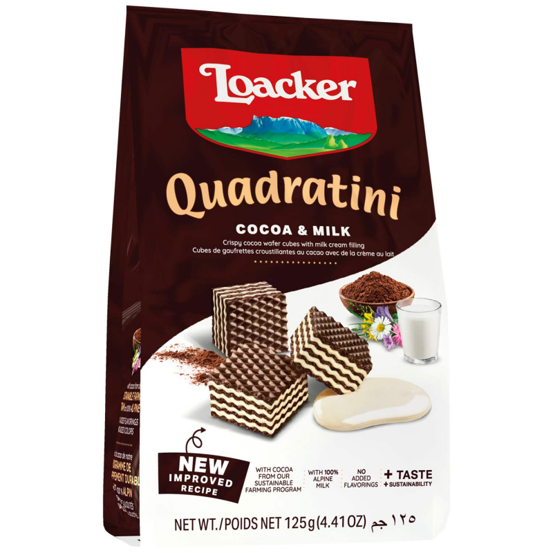  Loacker Quadratini Cocoa & Milk 125g 