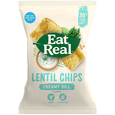  Eat Real Lentil Chips Creamy Dill 113g 