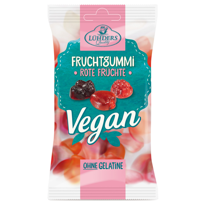  Lühders Vegan Fruchtgummi Rote Früchte 80g 