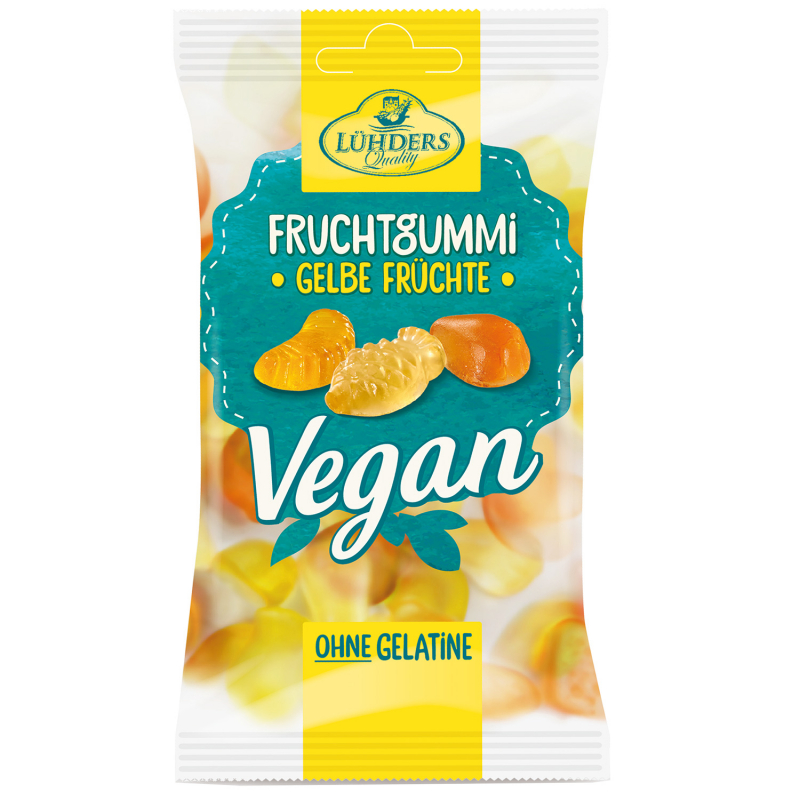  Lühders Vegan Fruchtgummi Gelbe Früchte 80g 