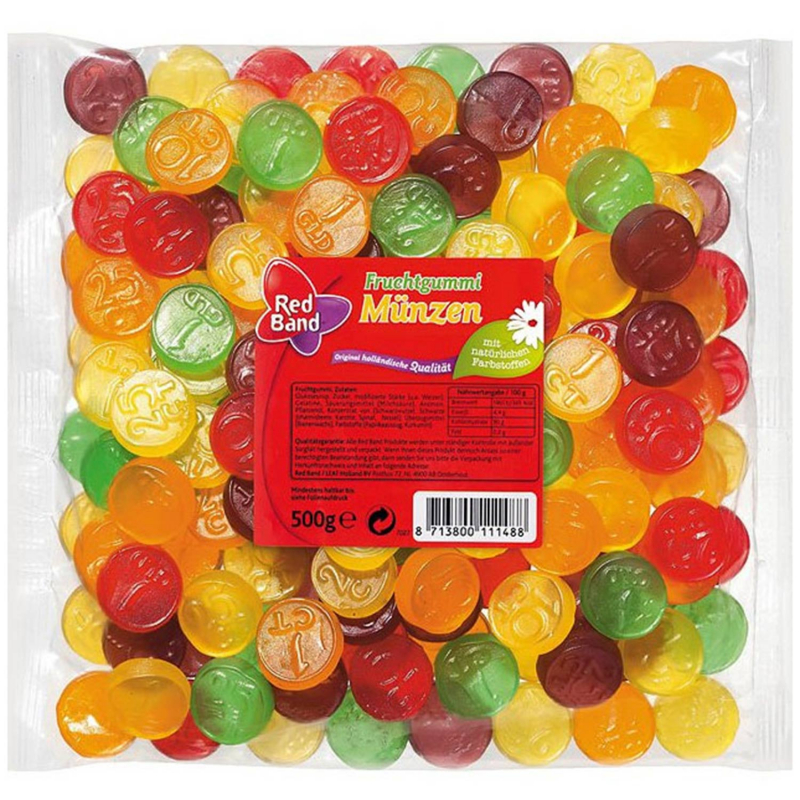  Red Band Fruchtgummi Münzen 500g 